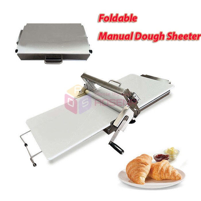 Hand cranked Dough Sheeter Manual Puff Pastry Dough Rolling Machine