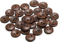 30 StüCk KnöPfe 13Mm HolzknöPfe 2 Loch Buttons, BastelknöPfe Rund NäHknöPfe Schü