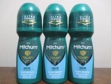3x Mitchum Men's Unscented Roll-On Antiperspirant clean control 48HR 3.4oz