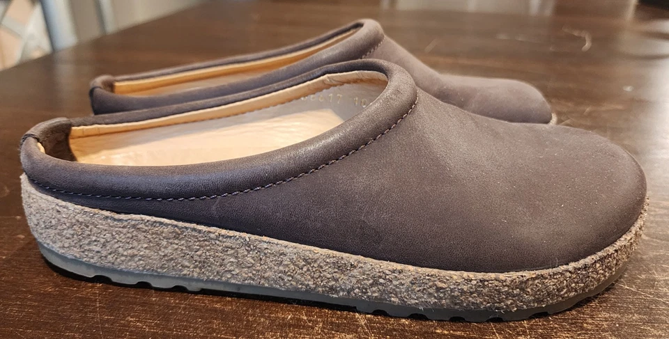Zapatos zueco de cuero marrón Haflinger para mujer talla US 6 EU 37 Foto 2 de 4