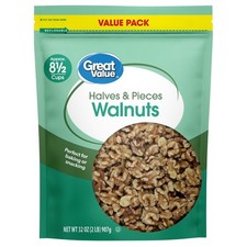 Fresh Walnut Halves and Pieces Bulk 32 oz Natural Kernel for Baking Cooking