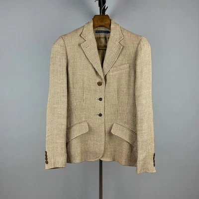 Ralph Lauren Co. Damen Braun Leinen Custom Fit Blazer - Größe 6 - Bild 1 von 4