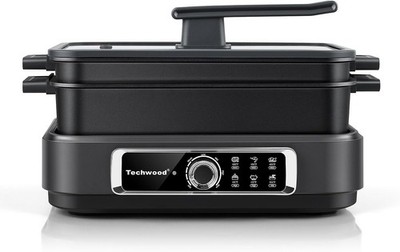 Electric Skillet 7.5-Quart 2-in-1 Versatile Multi-Cooker W/ 5-Level Heat