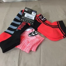 NEW For Bare Feet Georgia Bulldogs Socks 3 Pair Men’s Large Black Red White New
