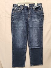 Seven7 Women's Loose Straight Jean Size 10 Dark Wash
