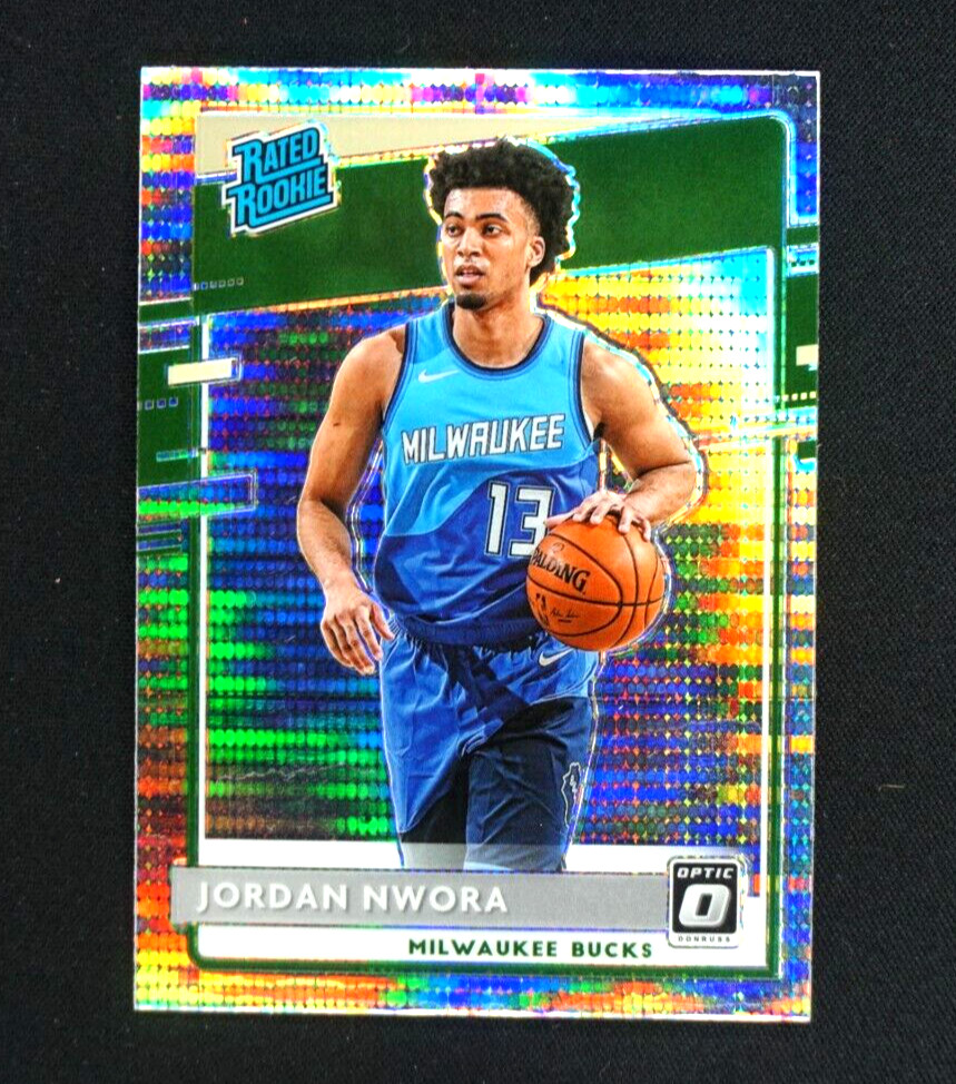 JORDAN NWORA Rated Rookie Silver Pulsar Prizm 2020-2021 Optic 189 Pacers Bucks