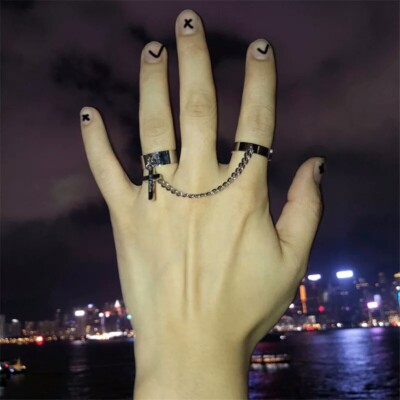 Retro Punk Hip Hop Link Chain Rings For Men/Women Teen Girl Cool
