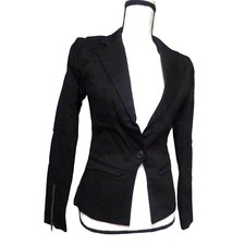 CoolWear Women s Single Button Canvas Blazer, S, Black