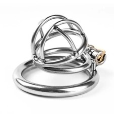Male Rings Stainless Steel Urethra Cage Lock Small Metal Peni Chastity Device