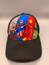 Marvel Avengers Hat Cap Snap Back Black Comics Thor Ironman Kids Junior Youth