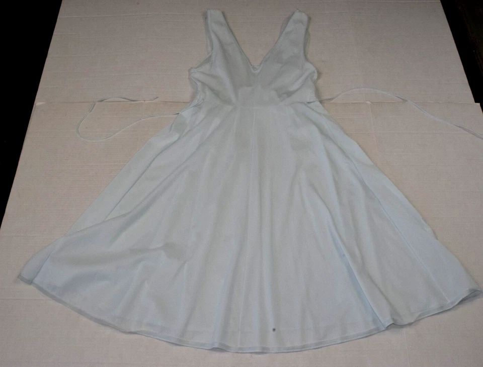 Винтажная ночная рубашка Vanity Fair размер 34 50-е пудра синий нейлон блеск кружевной лиф - Изображение 2 из 4