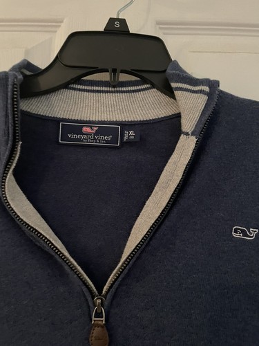 Boys Vineyard Vines 1/4 Zip Sweater XL (18) Navy Blue - Picture 2 of 3