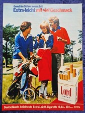 Lord Extra  Zigaretten, originale Werbung aus 1977   mit  Golf Caddy