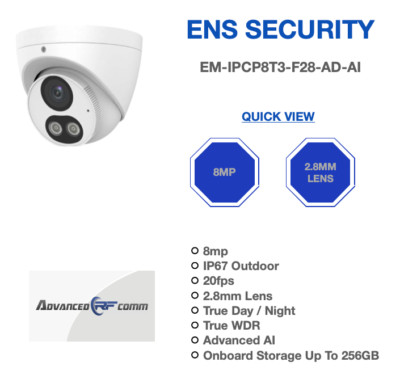 ENS Security Emerald 8MP  Camera EM-IPCP8T3-F28-AD-AI