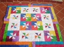 Handmade Baby quilt,unisex baby quilt,crib quilt,toddler , Batik Pinwheel Parade