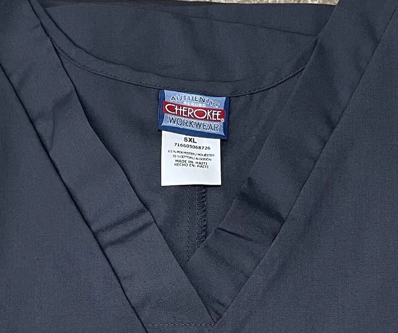 Blusa Médica 5XL Cherokee Ropa de Trabajo Originales Para Mujer Peltre Cuello en V 4700 Gris Foto 4 de 4