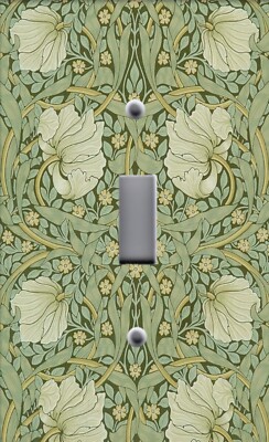 ART NOUVEAU WILLIAM MORRIS OLIVE GREEN PIMPERNEL Light Switchplate Wall Outlet