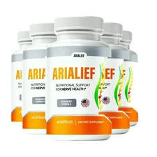 5-Pack Arialief Sciatic Relief Capsules Aria Leaf Capsules - 300 Capsules