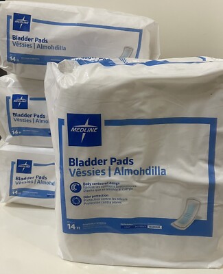 4 Packs Medline Bladder Pads 14   (56 count) Super Absorbent, Odor Protection