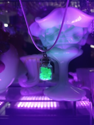 Small Uranium Glass Shard Vial Pendant Necklace