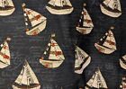 New ListingQt Fabrics large sailboats navy back fabric sold by the yard