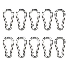 10PCS 2.36 Inch Stainless Steel Keychain Carabiner,Small Carabiner Clips-270 lbs
