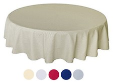 Tektrum 70" Round Waffle Tablecloth-Waterproof/Spill Proof/Stain Resistant-Beige