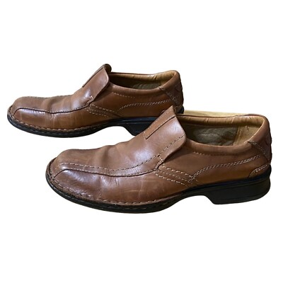 Clarks Men Escalade Step Loafer Dress Shoes Brown Leather Size 8 Clarks Shoes Escalade Step Mens Size 8.5 Brown Black Leather  main image 3