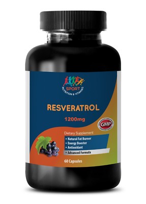 Anti-Aging - Antioxidant - RESVERATROL 1200mg - 1 bottle 60 capsules 