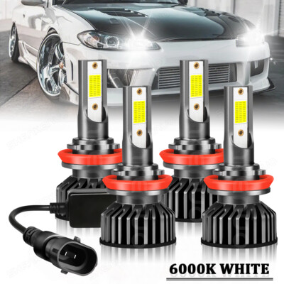 4pcs H11 LED Headlight Bulbs 6000K Bright For Chrysler Town & Country 2008-2016