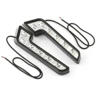 Car Front Bumper 6LED White Driving Fog Light Daytime Lamps Waterproof L Shaped