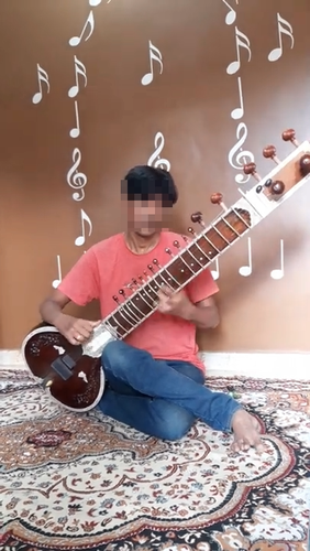 Sitar Best Design Bag 7 Main Strings and 11 or 13 Sympathetic String With Bag - Video 1 of 1