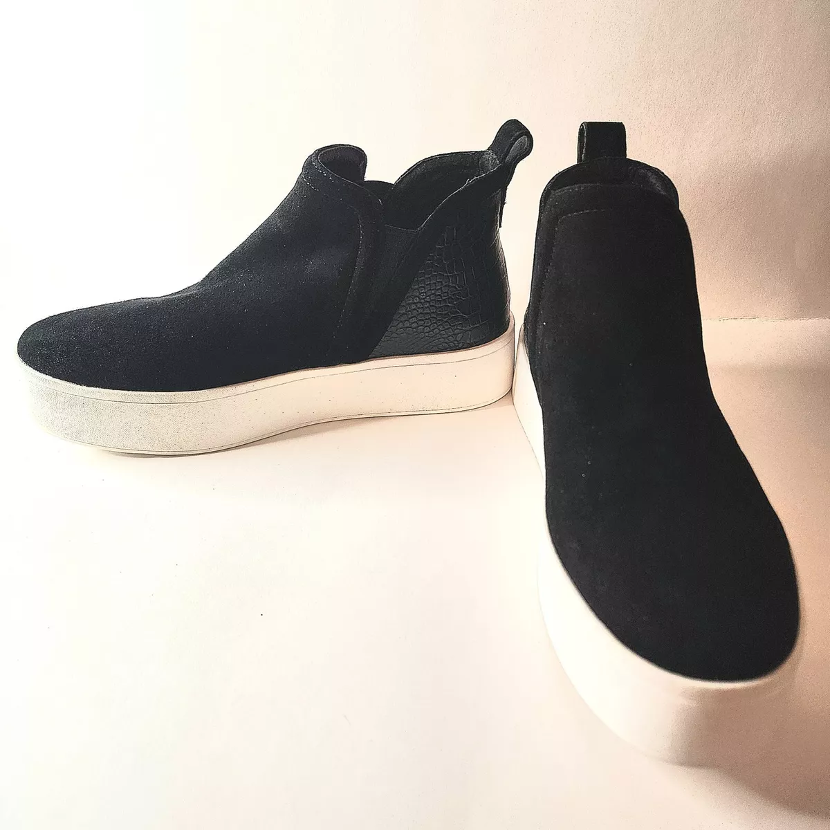 Steve Madden Women s Ferry Black Suede Croc Shoes Size 7 High Top