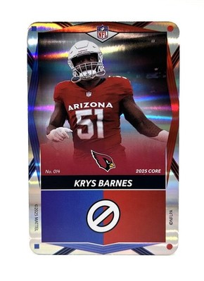 Krys Barnes #14 Cardinals 2025 Uno Elite NFL Blue Red Foil