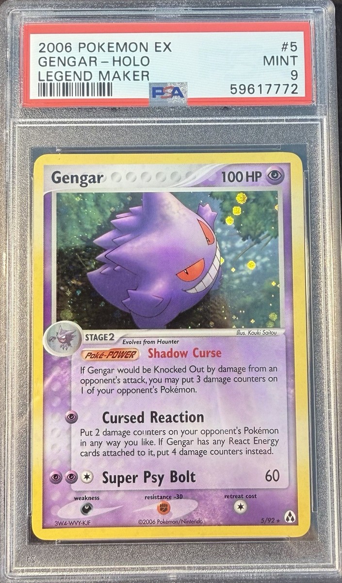 2006 Pokémon EX Legend Maker 5 Gengar Holo PSA 9 Mint | eBay