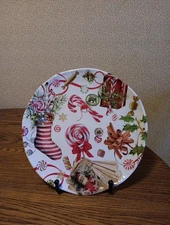 Michel Design Works Peppermint Melamine Christmas Cookie Plate 11" New!