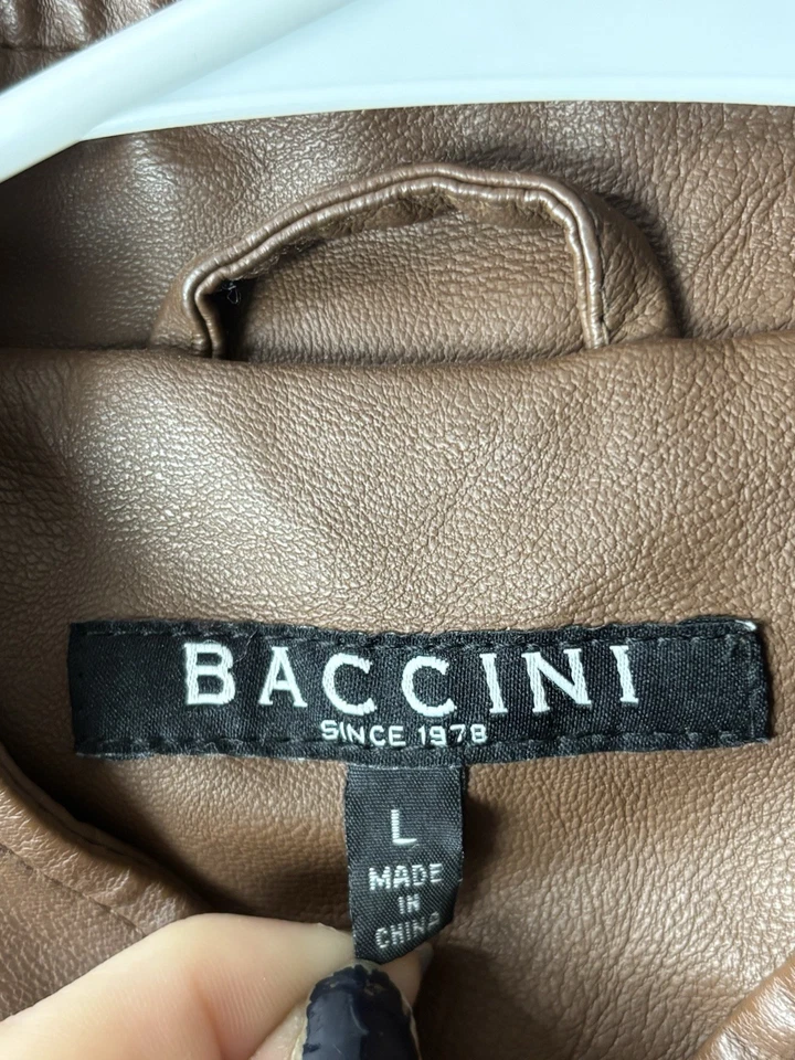 Женская куртка Baccini из искусственной кожи коричневая размер большой - Изображение 2 из 4