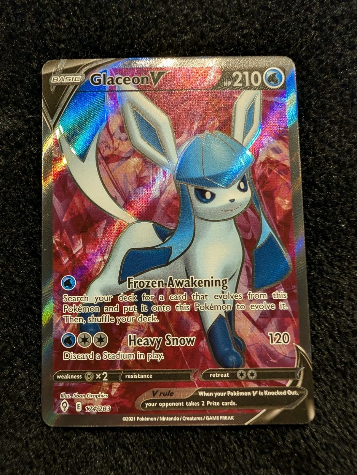 Glaceon V 174/203 Evolving Skies NM Full Art Ultra Rare Pokemon Card