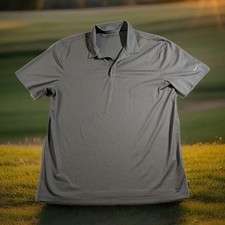 Nike Men's Large Gray Dri-Fit Golf Polo Shirt Short Sleeve Size L