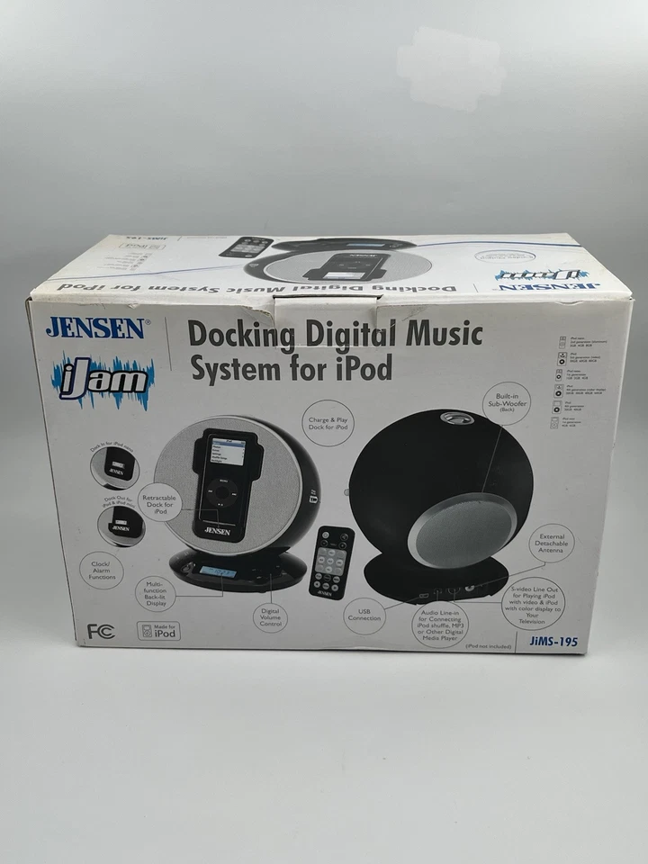 Jensen Jims-195-bk Docking Digital Music System/alarm Clock for iPod and Mp3 New - Image 3 of 4