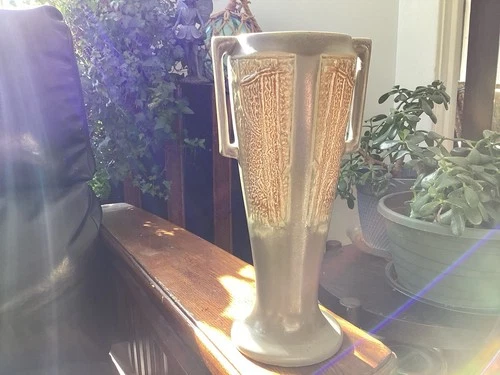 Red Wing Union Stoneware Co. Blue Stamp Vase 1930 #163 9 3/4 T