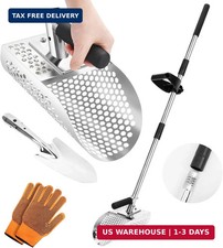 Long Handle Sand Scoop, Stainless Steel Shovel Scoop for Metal Detecting for Adu
