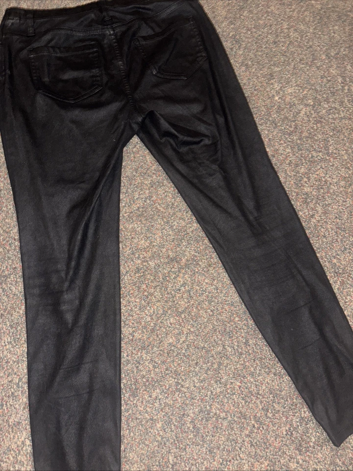 Pantalones negros de spandex de algodón poliéster talla mediana (8-10) Faded Glory para mujer D9 Foto 4 de 4