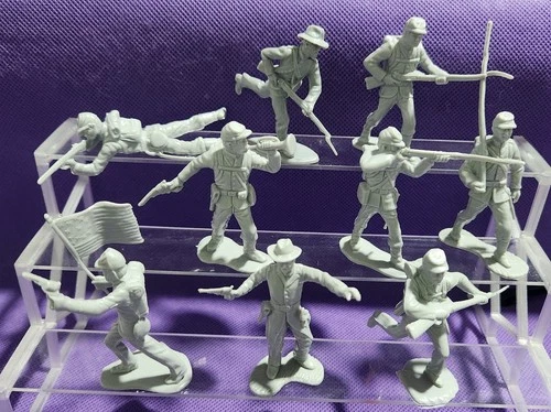 vintage NORTHERN INFANTRY 1/32 MARX- 9 figures PLASTIC TOY SOLDIERS American War