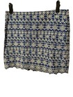 LOFT Embroidered Shift Skirt Women's Size 14 Blue Lined Scalloped Mini — photo 1