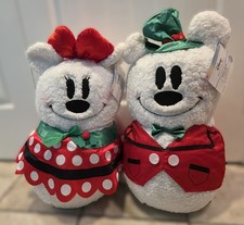 Disney Magic Holiday Mickey  Minnie Mouse Sherpa Snowman Door Greeter Plush 23"