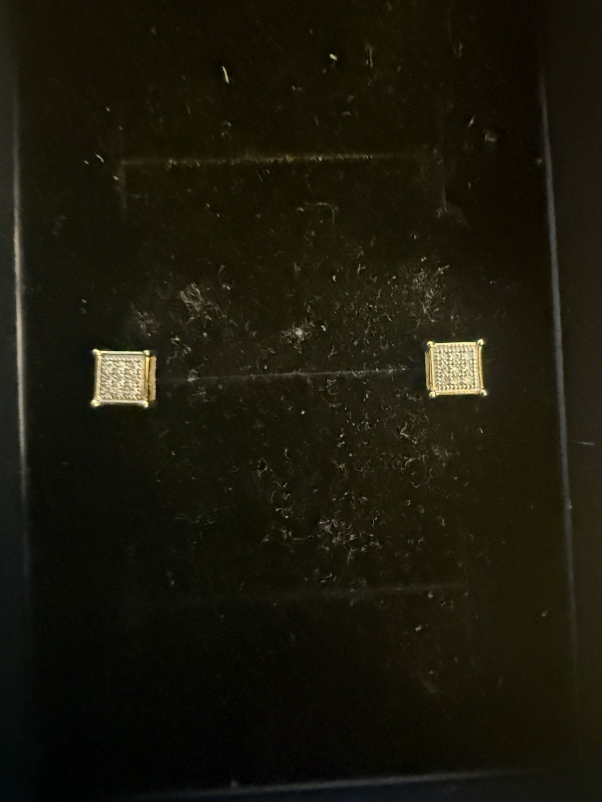 .05 CTW DIAMOND CLUSTER SMALL SQUARE STUD EARRING… - image 1