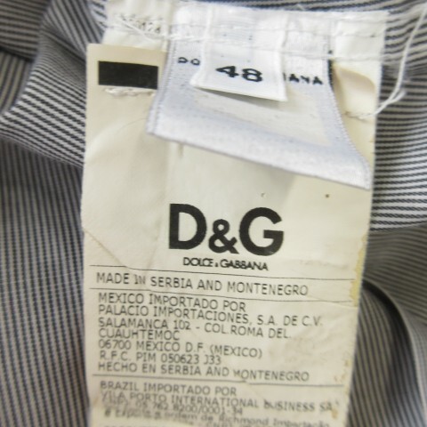 Mens DOLCE&GABBANA D G Dolce Gabbana D G Shirt 48 Gray Striped Regular Collar Lo View 4