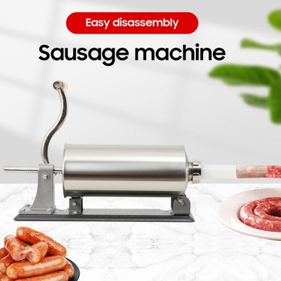 3L Manuell Wurstfüllmaschine Wurstfüller Wurstpresse Wurstspritze Mit 4Füllrohre