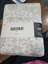 Hudson 43 cozy sheet set full 400 thread Snowflake NEW